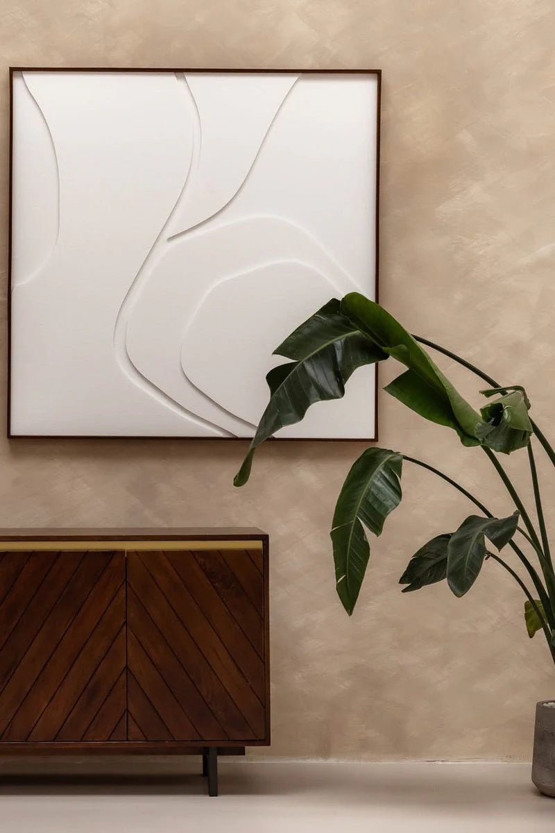Noah square 100 x 100 cm, kunstwerk: Ivory, lijstkleur: Beige (127) Atelier opruiming