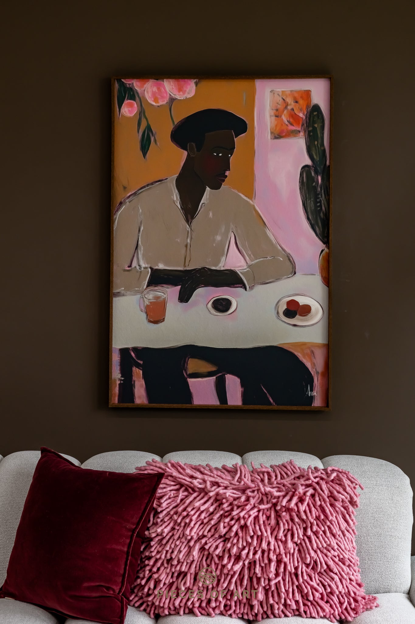 Kibo 70 x 90 cm, lijstkleur: Walnut (116) Atelier opruiming