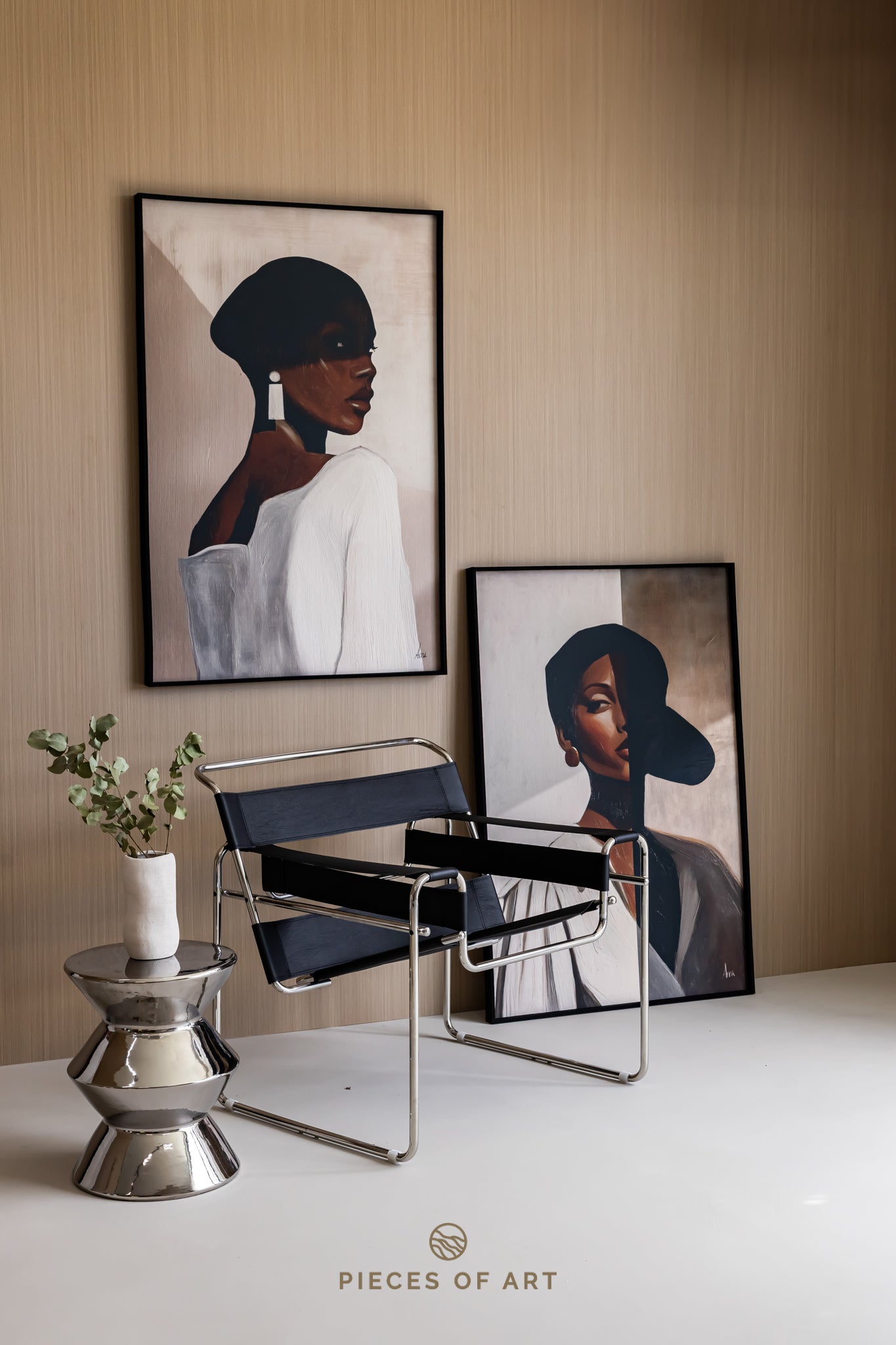 Winnie & Andi 60 x 80 cm, lijstkleur: Deep Black (114 & 115) Atelier opruiming