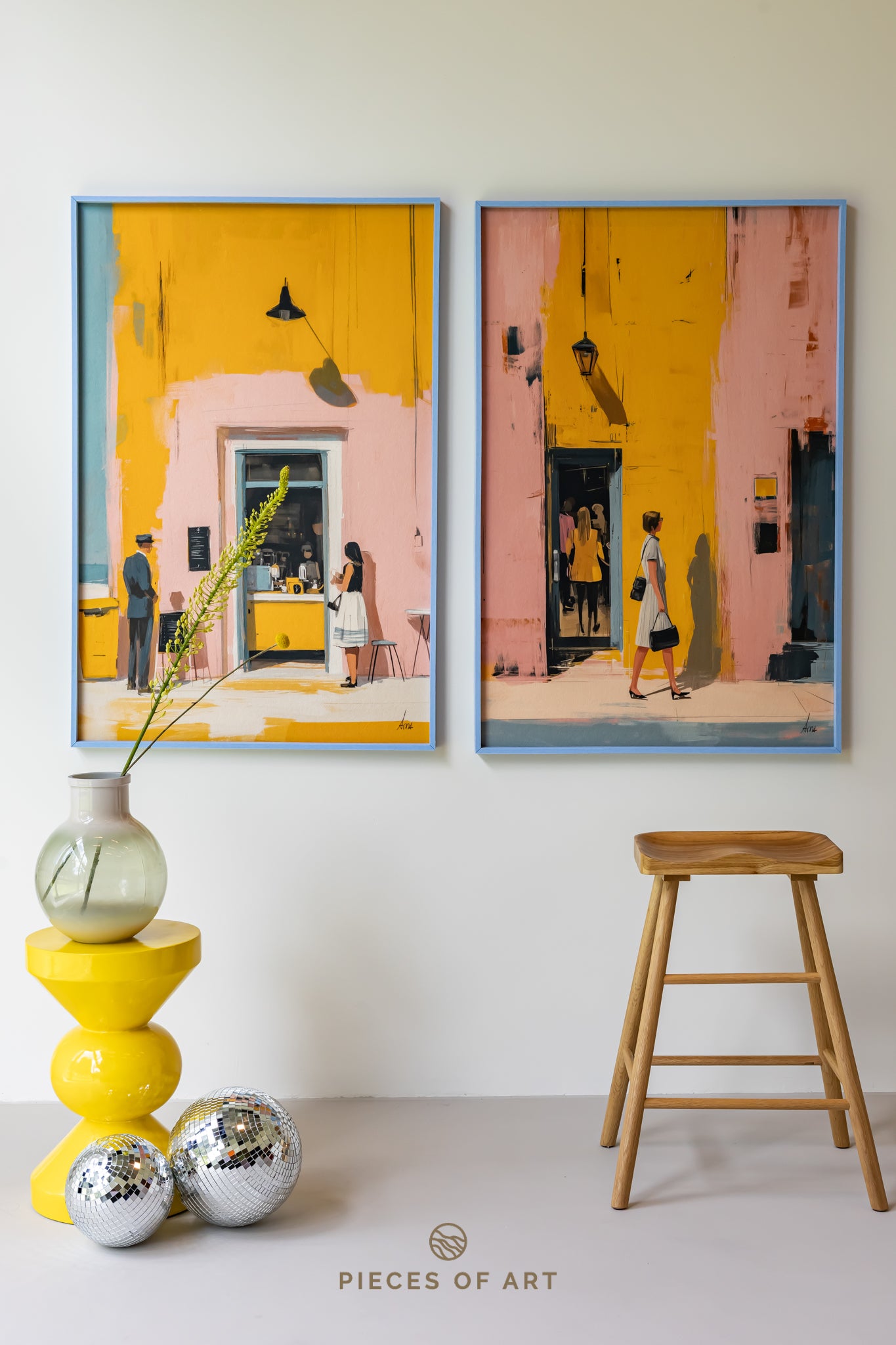 Veya & Nilo combi 80 x 120 cm, lijstkleur: Beige (141 &142) Atelier opruiming