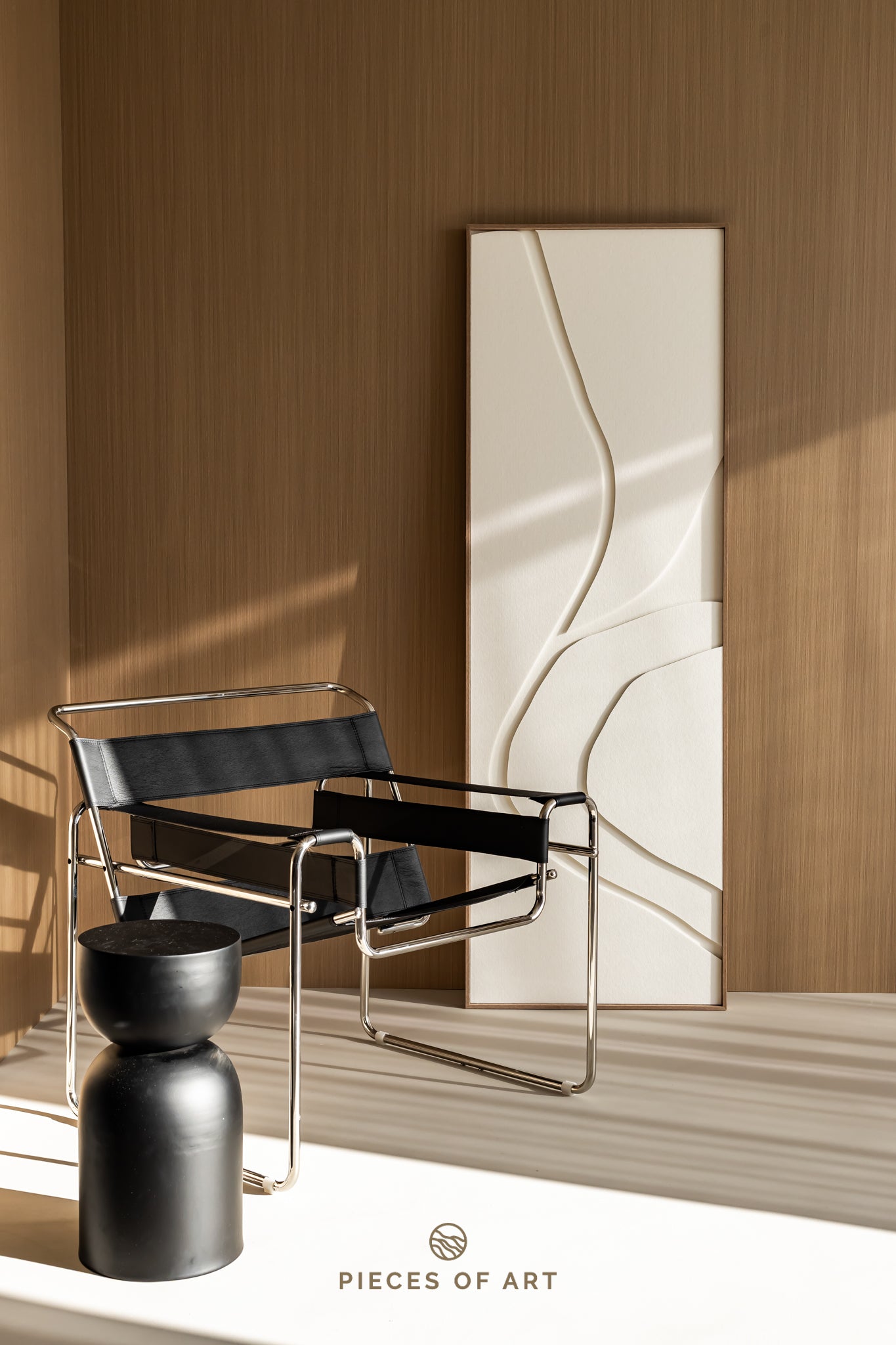 Noah Slim 60 x 180 cm, kunstwerk kleur: Ivory, lijstkleur: Earthy Beige (161) Atelier opruiming